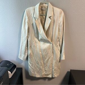 UNDRESS Beige Linen Double Breasted Blazer Dress